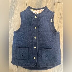 Max Studio Blue and Gold Quilted Vest